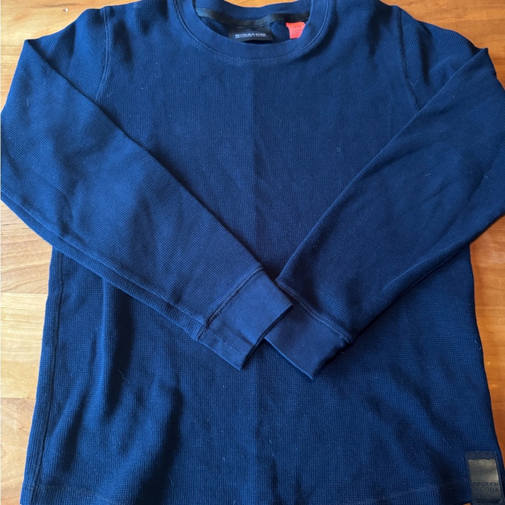 Scotch & Soda Deep Blue Crewneck Thermal Shirt
